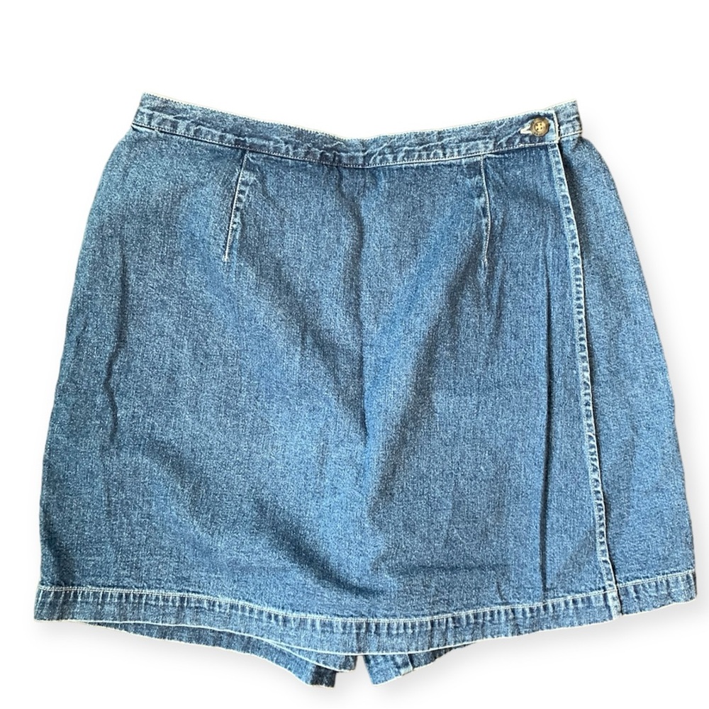 MARSH LANDING CUTE COTTON DENIM ZIP FLY BUTTON FRONT SKORT Sz 12 Jean Shorts